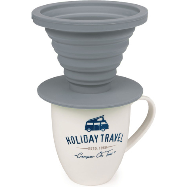 Camp4 Faltbarer - Kokoontaitettava silikoninen kahvinsuodatin (Vihreä/Harmaa)