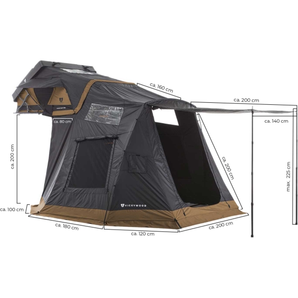 Vickywood MIGHTY OAK LIGHT 165 kattoteltan lisähuone, harmaa