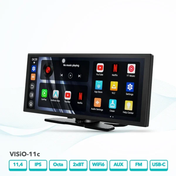 Sonovision VISiO-11C - 11,4" Android 15 multimedianäyttö Apple CarPlay & Android Auto