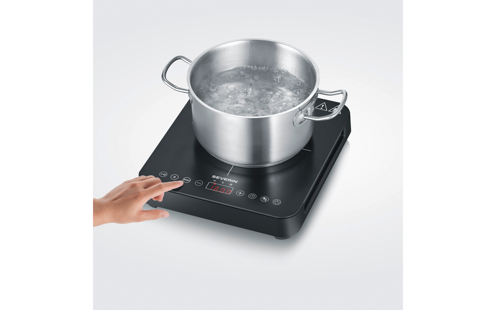 Severin KP 1025 - induktiokeittolevy 2 000 W – Induktiokeittolevy kattilan kanssa